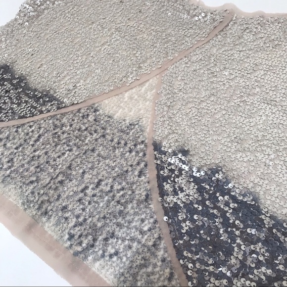 Silver and Gray Sequined Open Back Top - Picture 12 of 12